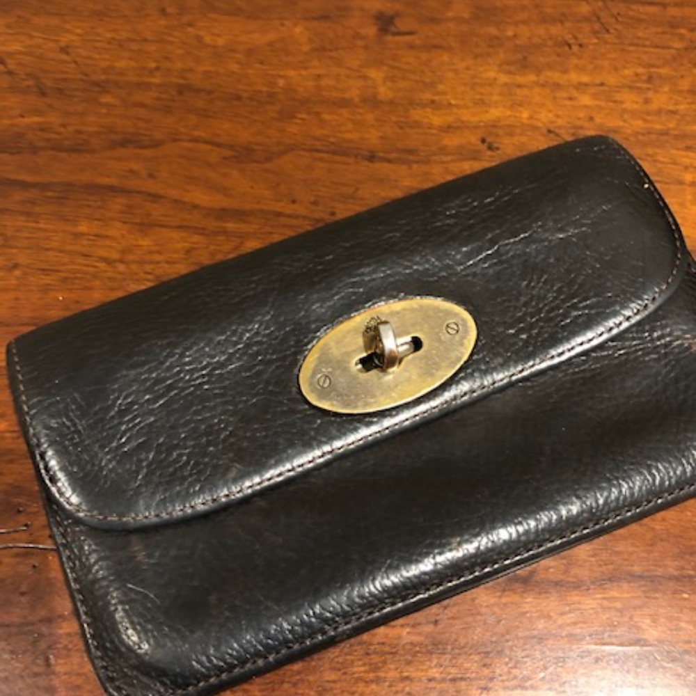 Mulberry Leather Wallet / Clutch dark black-brown